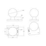 RAM Mounts 1.5" x 2" Rectangle Base with 1.5" Ball #RAM-202U-152