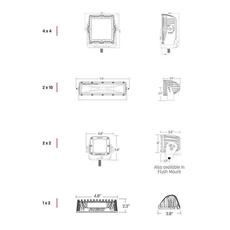 RIGID 2" x 2" 115-Degree Scene Light White #681613