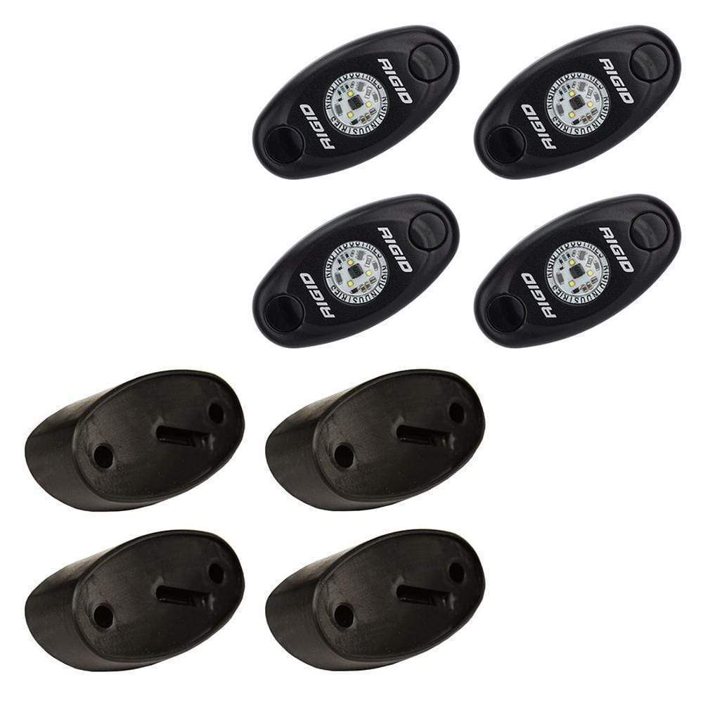 RIGID Industries Qualifies for Free Shipping RIGID A-Series Rock Light Kit 4 Cool White #400203