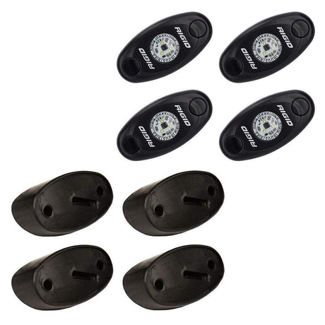RIGID Industries Qualifies for Free Shipping RIGID A-Series Rock Light Kit 4 Cool White #400203