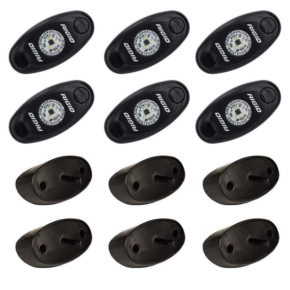 RIGID Industries Qualifies for Free Shipping RIGID A-Series Rock Light Kit 6 Cool White #400253
