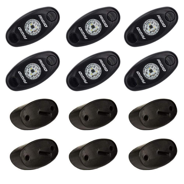 RIGID Industries Qualifies for Free Shipping RIGID A-Series Rock Light Kit 6 Red Lights #400263
