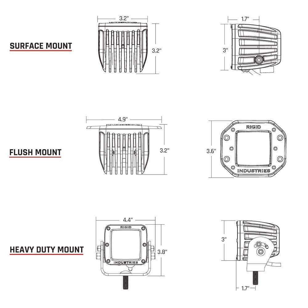 RIGID D-Series Pro Dually Flood Surface-Mount #602113
