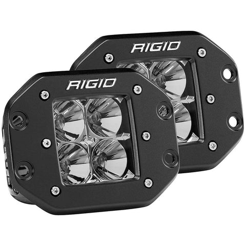 RIGID Industries Qualifies for Free Shipping RIGID D-Series PRO Flood Flush Mount Black Light Pair #212113