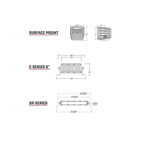 RIGID SAE Compliant E-Series 6" Light Bar Pair #106613