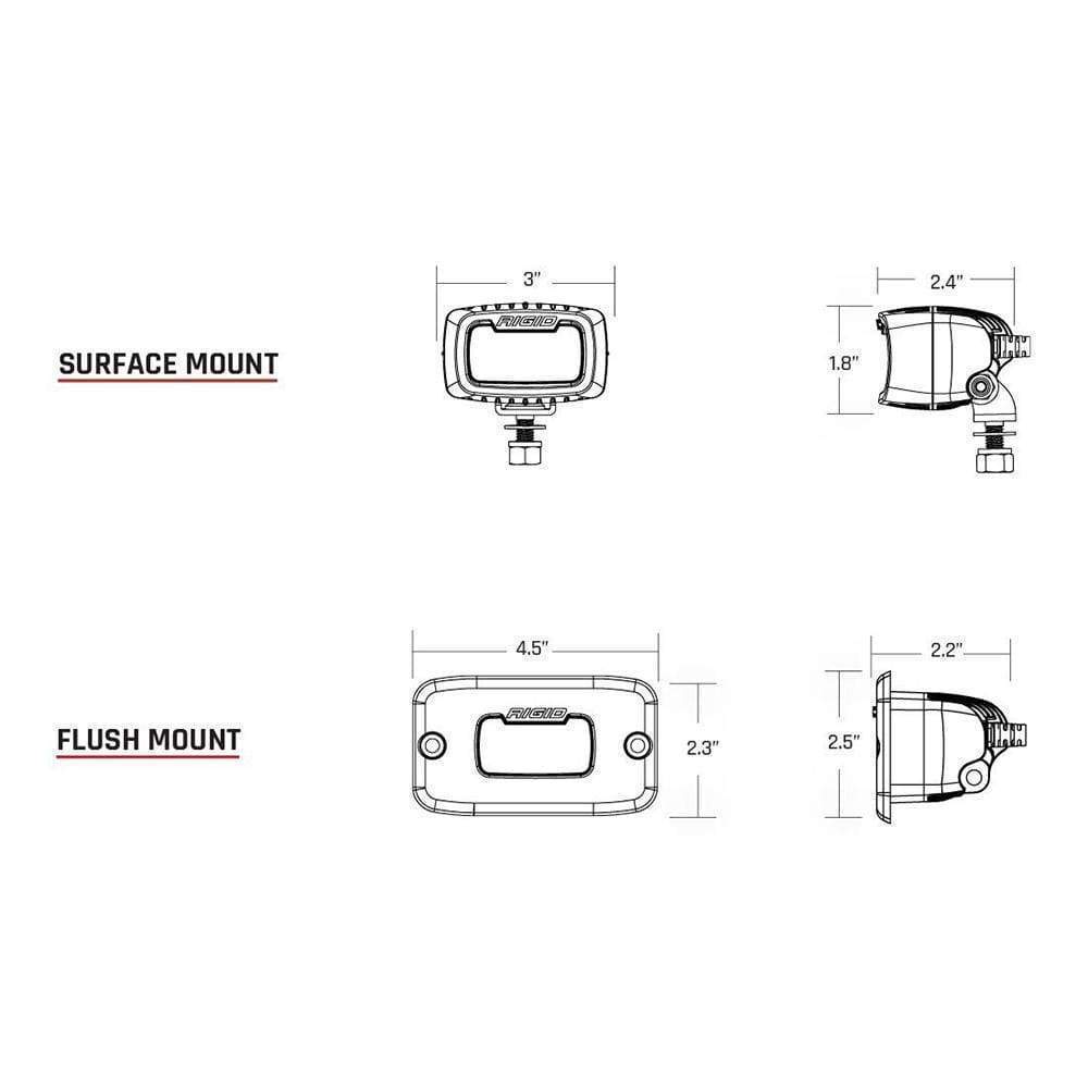 RIGID Industries Qualifies for Free Shipping RIGID SR-M Series Pro Diffused Flush Mount Black #922513