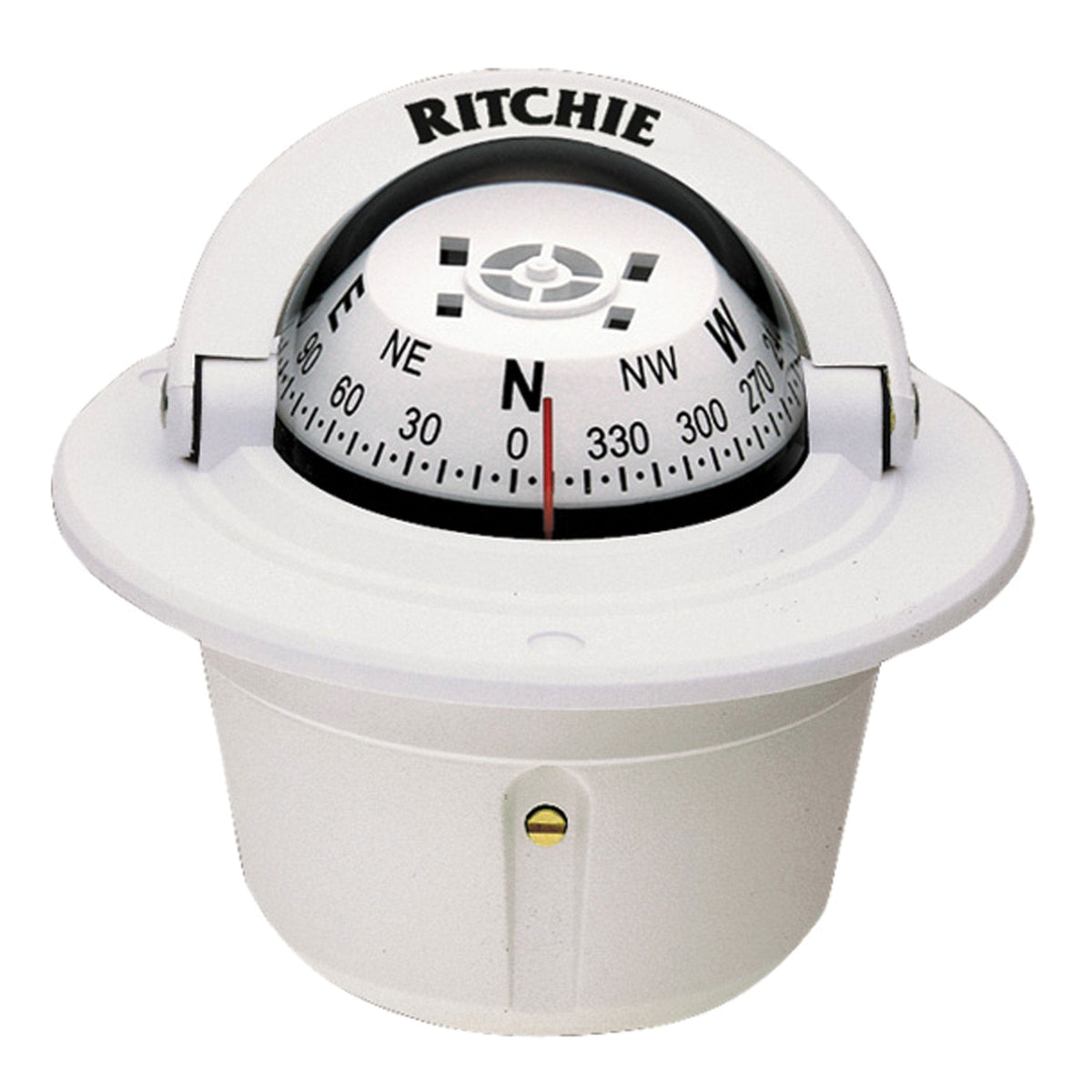 Ritchie Compass Qualifies for Free Shipping Ritchie Compass Explorer Compass Flush Mount White with White Dial #F-50W-1