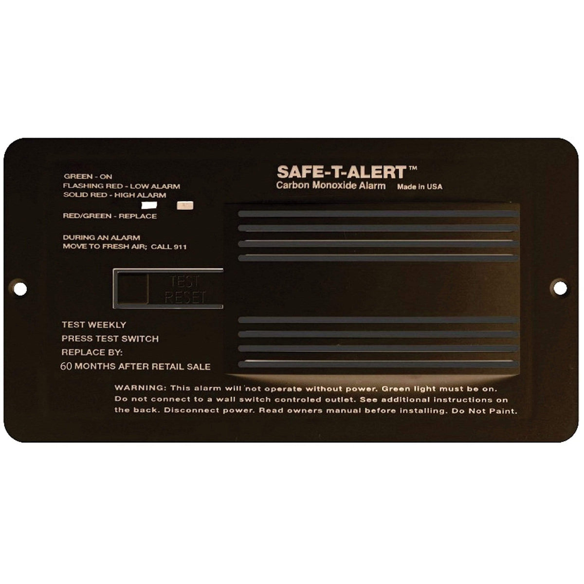 Safe-T-Alert Qualifies for Free Shipping Safe-T-Alert Alarm 12v Flush Mount CO Black #65-542-P-BL