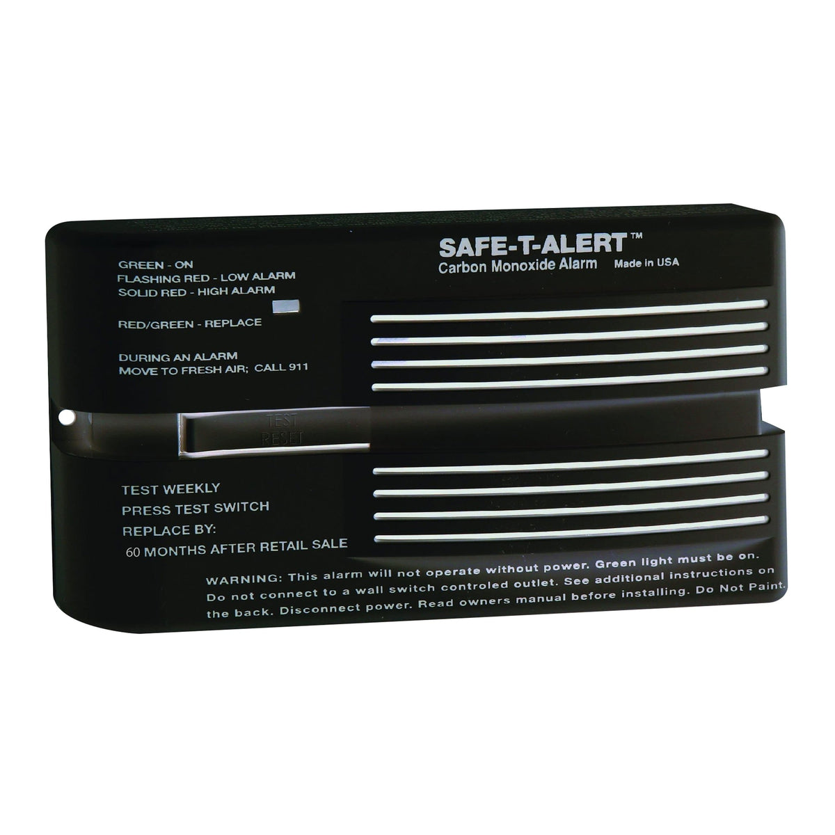 Safe-T-Alert Qualifies for Free Shipping Safe-T-Alert Alarm 12v Surface Mount CO Black #65-541-P-BL