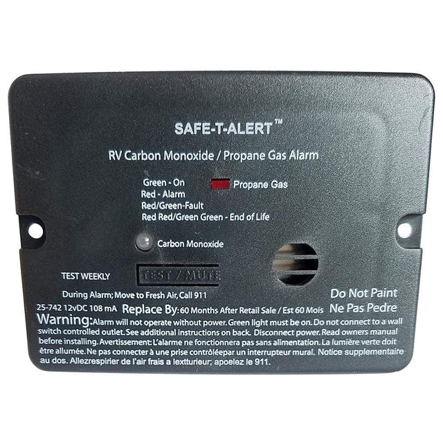 Safe-T-Alert Qualifies for Free Shipping Safe-T-Alert Combo CO2 Propane Alarm Black #25-742-BL