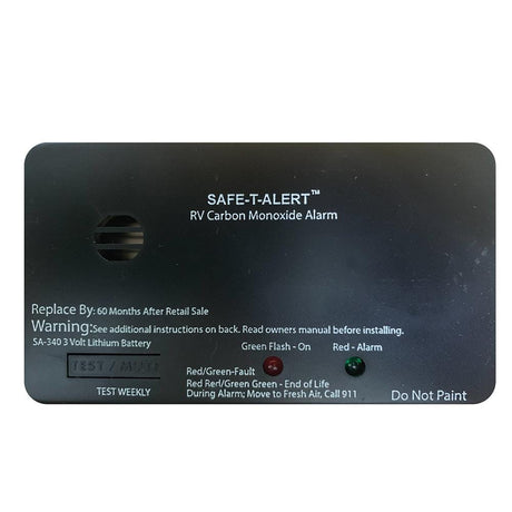 Safe-T-Alert Qualifies for Free Shipping Safe-T-Alert SA-340 Black RV Battery Powered Co2 Detector #SA-340-BL