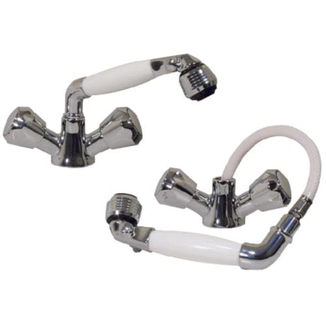 Scandvik Qualifies for Free Shipping Scandvik Mixer Shower Combo White with Hose 5' #46011P