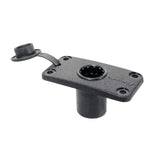 Scotty Flush Deck Mount Black Sealed with Rain Cap #244-BK