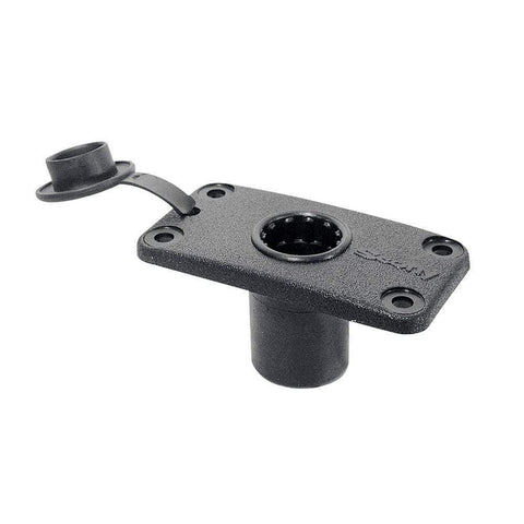 Scotty Flush Deck Mount Black Sealed with Rain Cap #244-BK