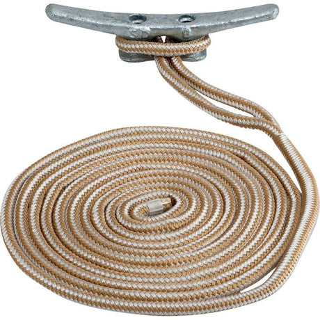 Sea-Dog Qualifies for Free Shipping Sea-Dog 1/2" x 15' Double Braided Dock Lines Gold/White #302112015G/W-1