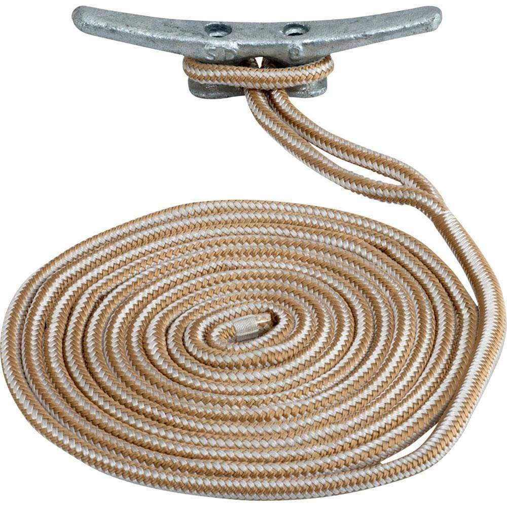 Sea-Dog Qualifies for Free Shipping Sea-Dog 3/8" x 15' Double Braided Dock Lines Gold/White #302110015G/W-1