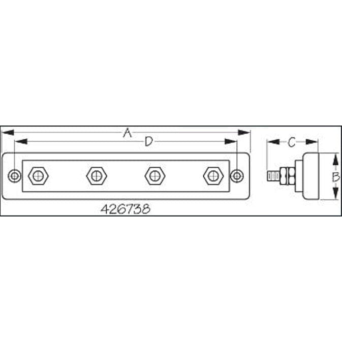 Sea-Dog Qualifies for Free Shipping Sea-Dog Buss Bar 4 Stud Terminal #426718-1