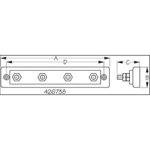 Sea-Dog Qualifies for Free Shipping Sea-Dog Buss Bar Stud 4 Terminal #426728-1