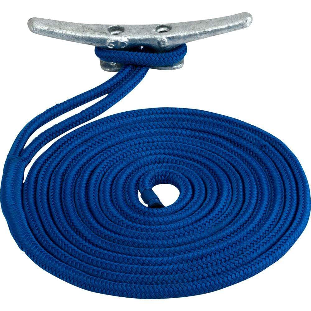 Sea-Dog Qualifies for Free Shipping Sea-Dog Double Braided Nylon Dock Line 1/2" x 15' Blue #302112015BL-1