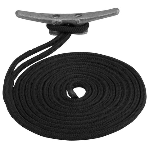 Sea-Dog Qualifies for Free Shipping Sea-Dog Double Braided Nylon Dock Line 3/8" x 10' Black #302110010BK-1