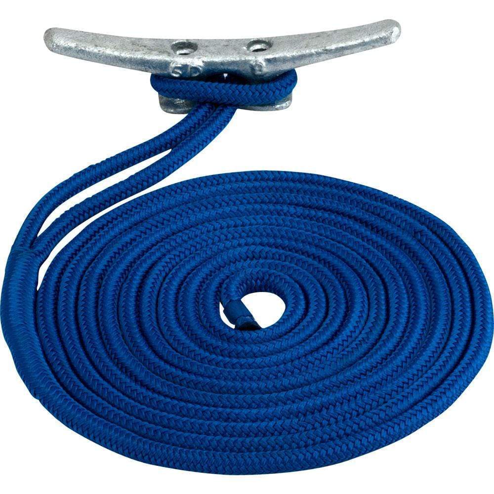 Sea-Dog Qualifies for Free Shipping Sea-Dog Double Braided Nylon Dock Line 3/8" x 15' Blue #302110015BL-1
