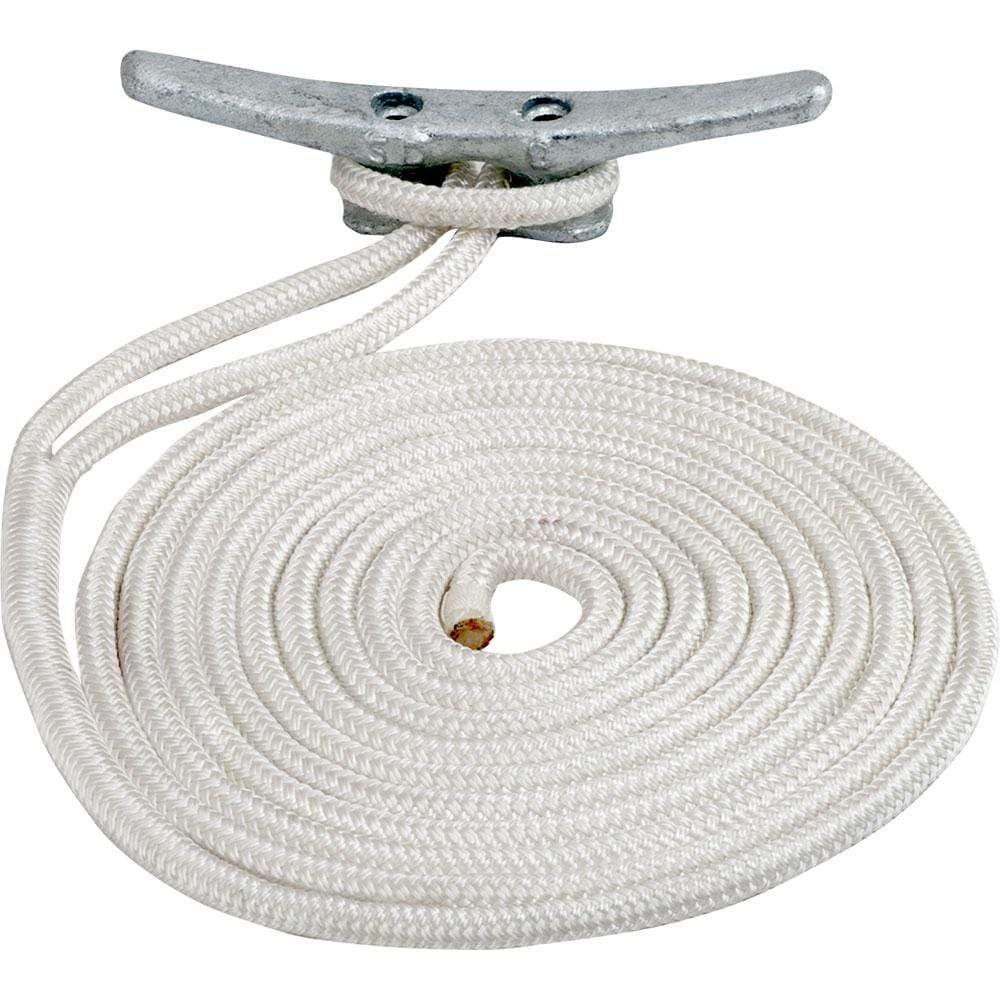 Sea-Dog Qualifies for Free Shipping Sea-Dog Double Braided Nylon Dock Line 5/8" x 15' White #302116015WH-1