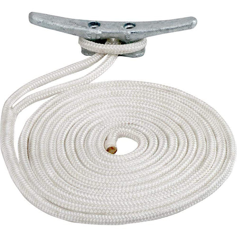 Sea-Dog Qualifies for Free Shipping Sea-Dog Double Braided Nylon Dock Line 5/8" x 25' White #302116025WH-1