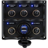 Sea-Dog Qualifies for Free Shipping Sea-Dog Nylon Switch Panel IP68 5 Toggles with LED Lighted #424617-1