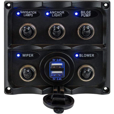 Sea-Dog Qualifies for Free Shipping Sea-Dog Nylon Switch Panel IP68 5 Toggles with LED Lighted #424617-1