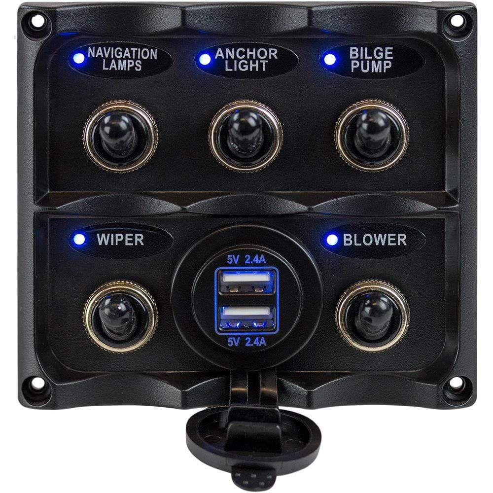 Sea-Dog Qualifies for Free Shipping Sea-Dog Nylon Switch Panel IP68 5 Toggles with LED Lighted #424617-1
