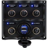 Sea-Dog Qualifies for Free Shipping Sea-Dog Nylon Switch Panel IP68 5 Toggles with LED Lighted #424617-1