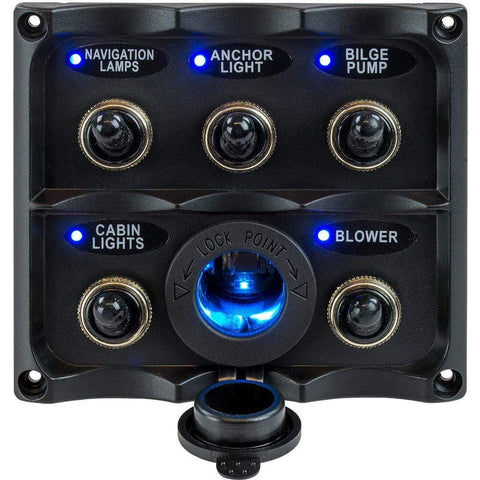 Sea-Dog Qualifies for Free Shipping Sea-Dog Nylon Switch Panel IP68 5 Toggles with LED Lighted #424627-1