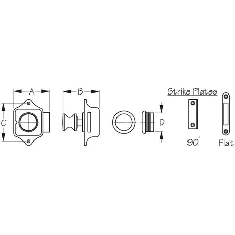 Sea-Dog Qualifies for Free Shipping Sea-Dog Push Button Rim Latch SS #225300-1