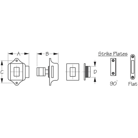 Sea-Dog Qualifies for Free Shipping Sea-Dog Rim Latch Square SS #225310-1