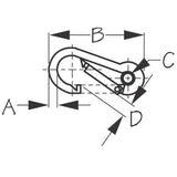 Sea-Dog Qualifies for Free Shipping Sea-Dog Snap Hook-Ss with Eye 1/4" x 2-3/8" #151565-1
