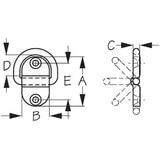 Sea-Dog Qualifies for Free Shipping Sea-Dog SS Folding D-Ring Large 2-Hole #048615-1