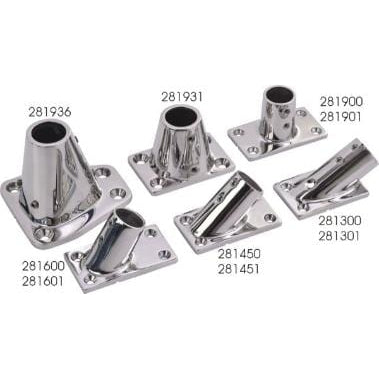 Sea-Dog Qualifies for Free Shipping Sea-Dog Stainless 45-Degree Rectangular B Rail Fitting #281450-1