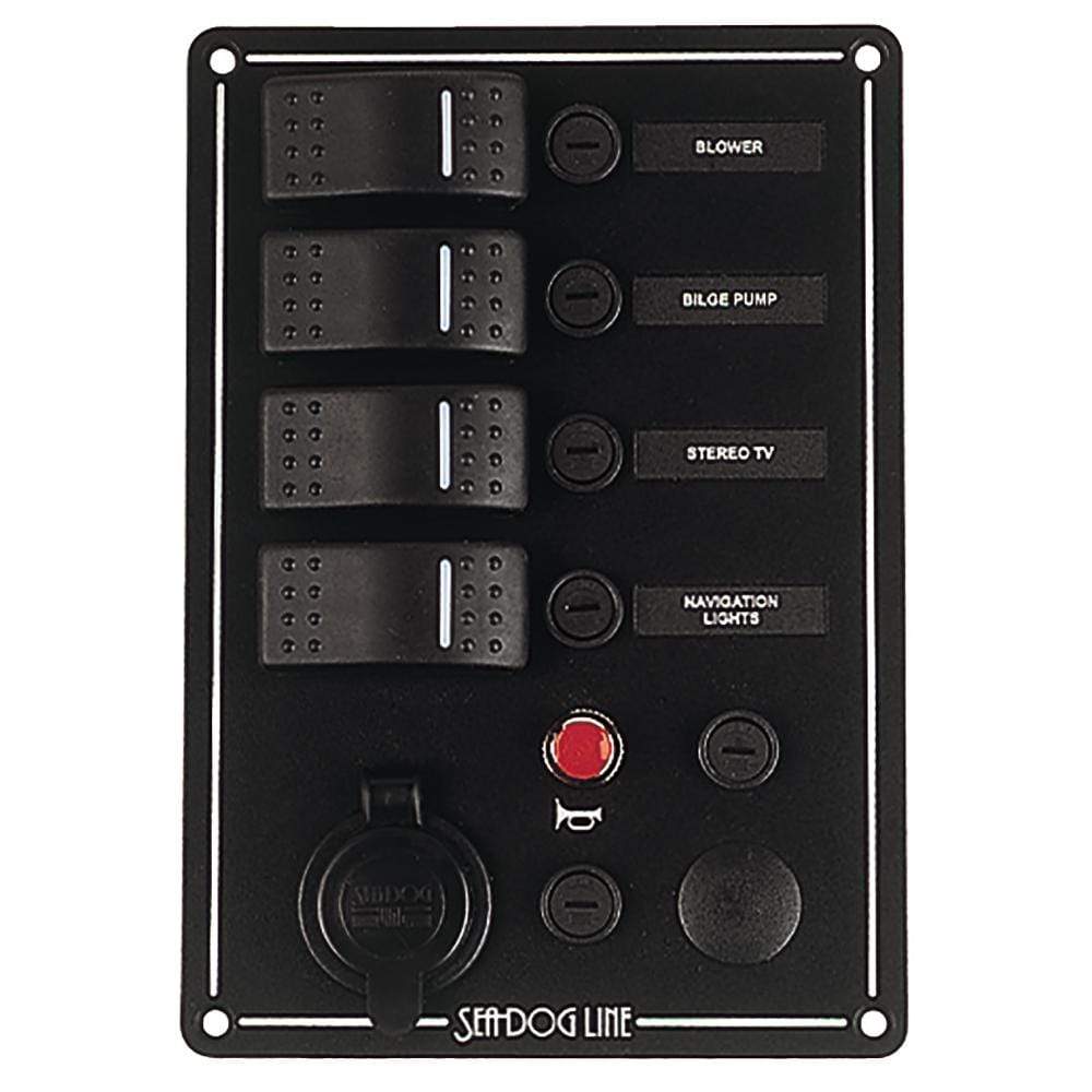 Sea-Dog Qualifies for Free Shipping Sea Dog Switch Panel 4-Circut with Power Socket Horn Button #425144-1