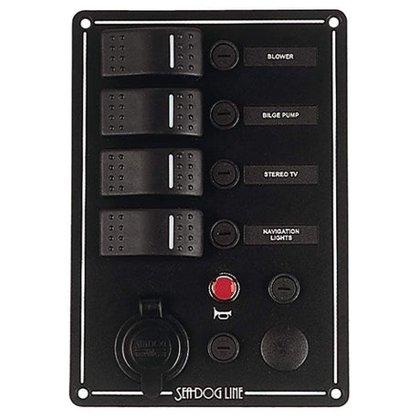 Sea-Dog Qualifies for Free Shipping Sea Dog Switch Panel 4-Circut with Power Socket Horn Button #425144-1