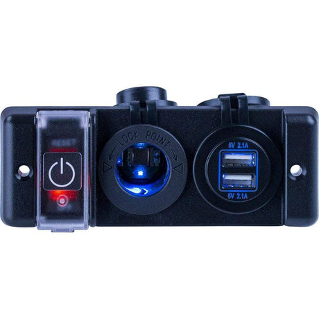 Sea-Dog Qualifies for Free Shipping Sea-Dog USB & 12v Power Socket Panel with Switched Circut #426506-1
