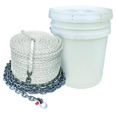 Seachoice Qualifies for Free Shipping Seachoice 1/2" x 200' Rope with 1/4" x 15' Chain #44563