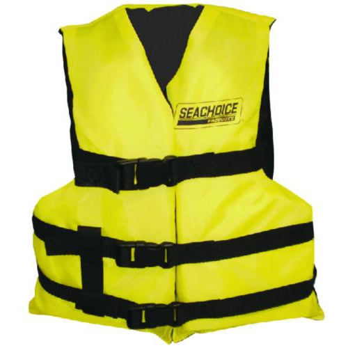 Seachoice Qualifies for Free Shipping Seachoice Black/Yellow Type III 3-Strap Universal Vest Adult #86530