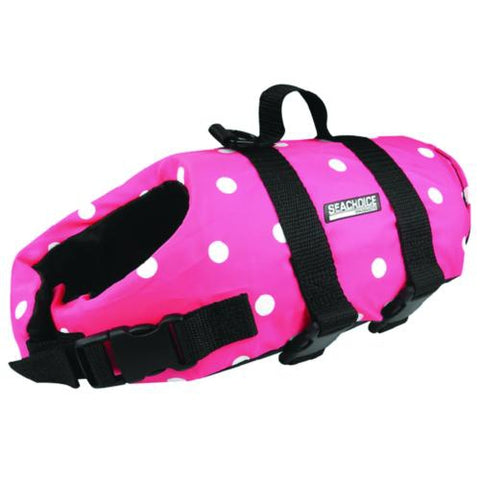 Seachoice Qualifies for Free Shipping Seachoice Dog Vest Pink Polka XXS to 6 lbs #86360