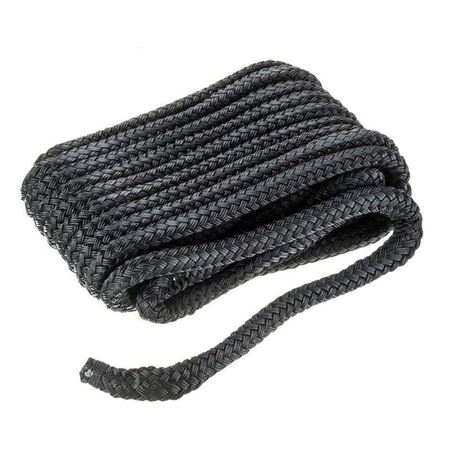 Seachoice Qualifies for Free Shipping Seachoice Double-Braided Dock Line Black 1/2" x 15' #40351