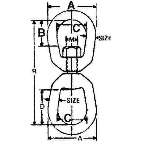 Seachoice Qualifies for Free Shipping Seachoice Eye & Eye Swivel-Hot Dip Galvanized 1" #43560