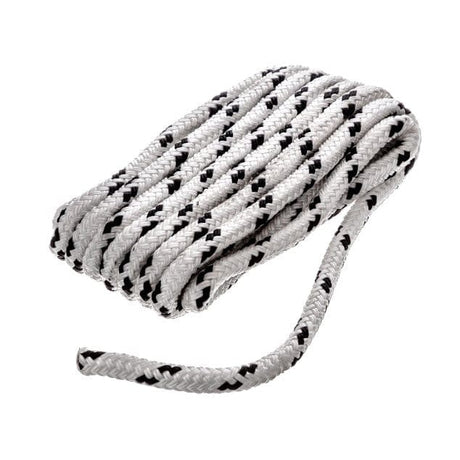 Seachoice Qualifies for Free Shipping Seachoice Poly Dock Line White with Black Tracer 3/8" x 15' #42401