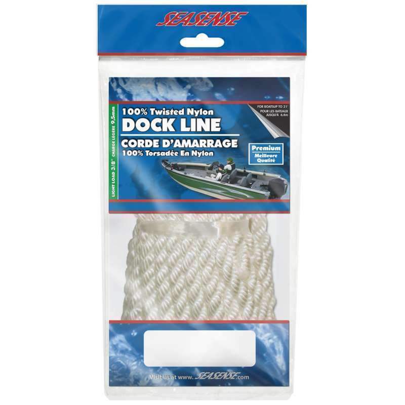 Seasense 3/8" x 20' Dock Line Nylon/Poly #50012982