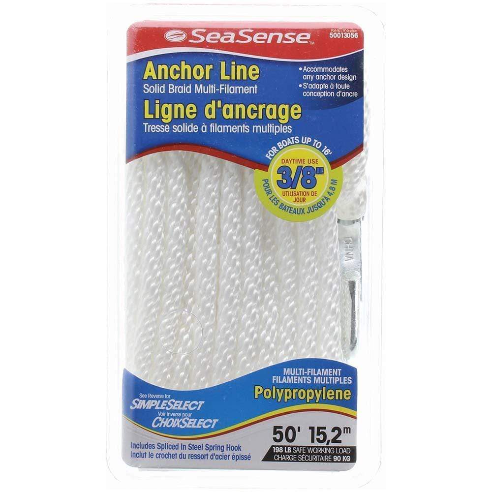 Seasense 3/8" x 75' Hollow Braid Anchor Line Polypropylene #50013046