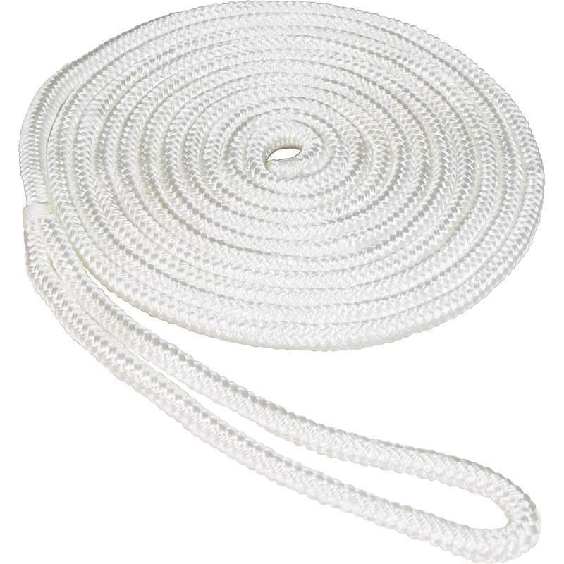 Seasense 5/8" x 30' Double Braid Dock Line Nylon White #50013234