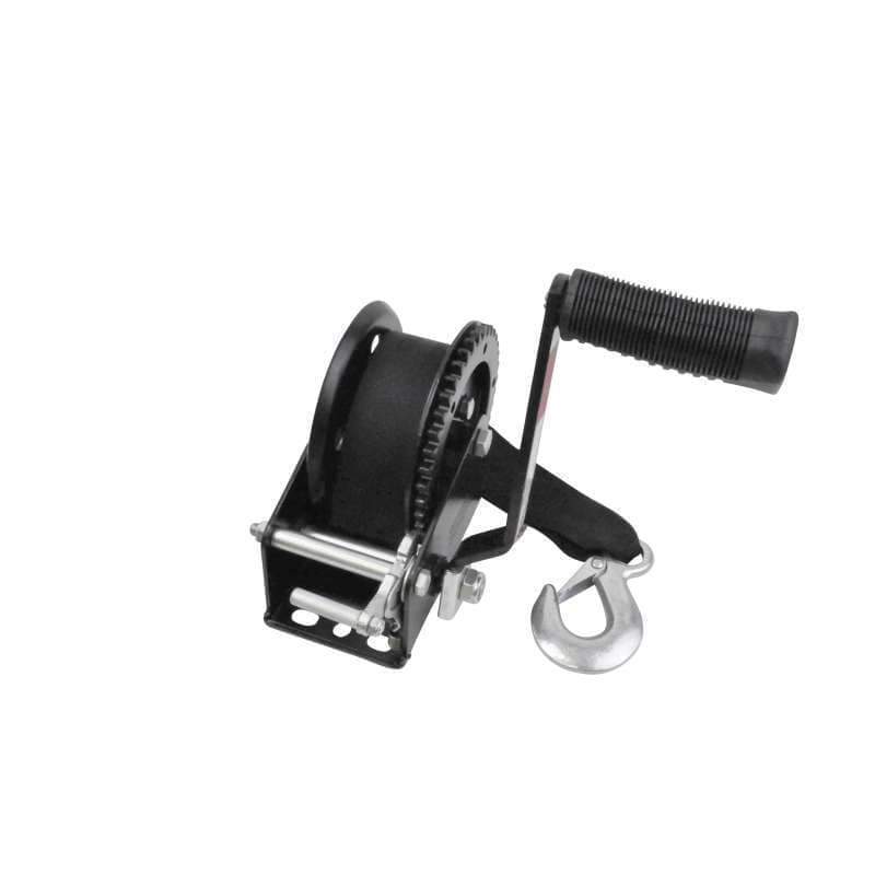 Seasense Black Trailer Winch 1200 lb with Thumb Bar and Strap #50017835